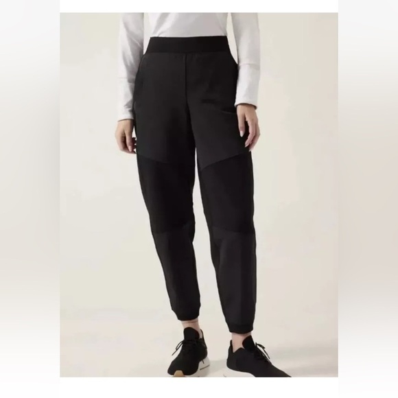 Athleta-L-black-get set hybrid joggers. High waist, pull on, pants. - Picture 1 of 13